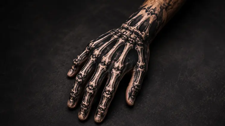 classic full skeleton hand overlay