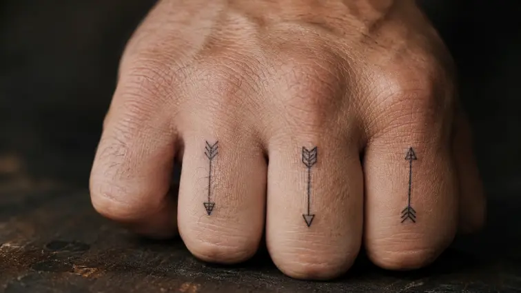 small minimalist arrow tattoo for men