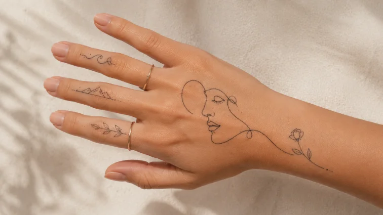 minimalist single-line art