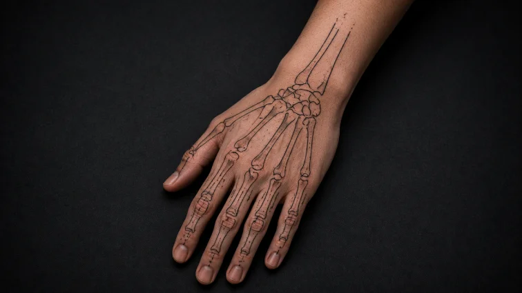 minimalist skeleton hand