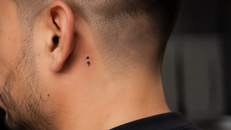 semicolon small tattoos for men