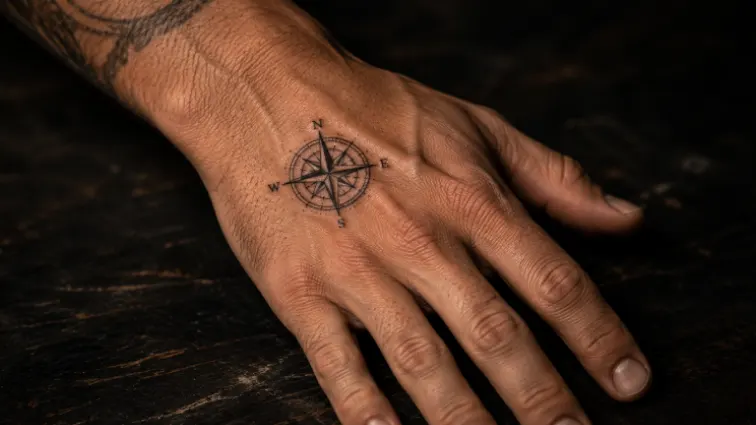 small compass tattoo for men