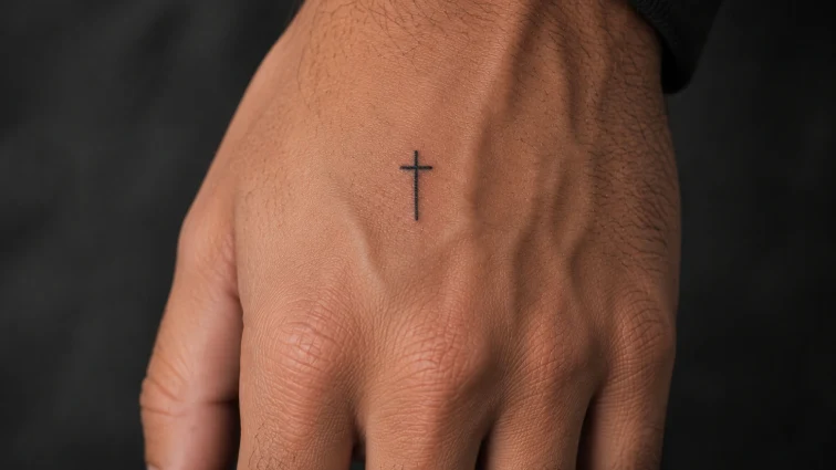 small cross tattoo for men